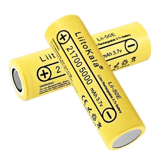 Аккумулятор LiitoKala Lii-50E 21700 / высокотоковый / 15А (25A) / 5000 mah / плоский контакт / Original