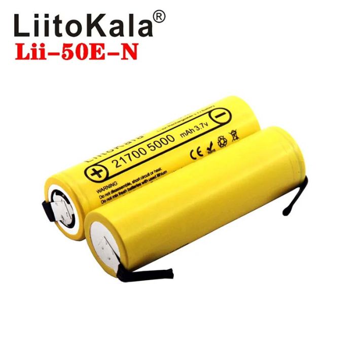 Аккумулятор LiitoKala Lii-50E-N 21700 / высокотоковый / 15А (25A) / 5000 mah / под пайку / Original