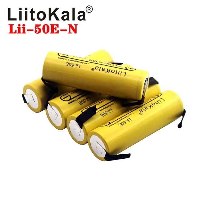 Аккумулятор LiitoKala Lii-50E-N 21700 / высокотоковый / 15А (25A) / 5000 mah / под пайку / Original