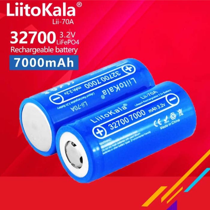 Аккумулятор LiitoKala Lii-70A 32700 / LiFePO4 / 21А / 3,2В / 7000 mАh / плоский контакт / Original