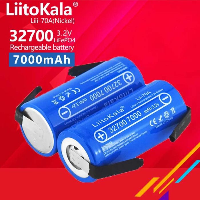 Аккумулятор LiitoKala Lii-70A-N 32700 / LiFePO4 / 21А / 3.2В / 7000 mАh / под пайку / Original