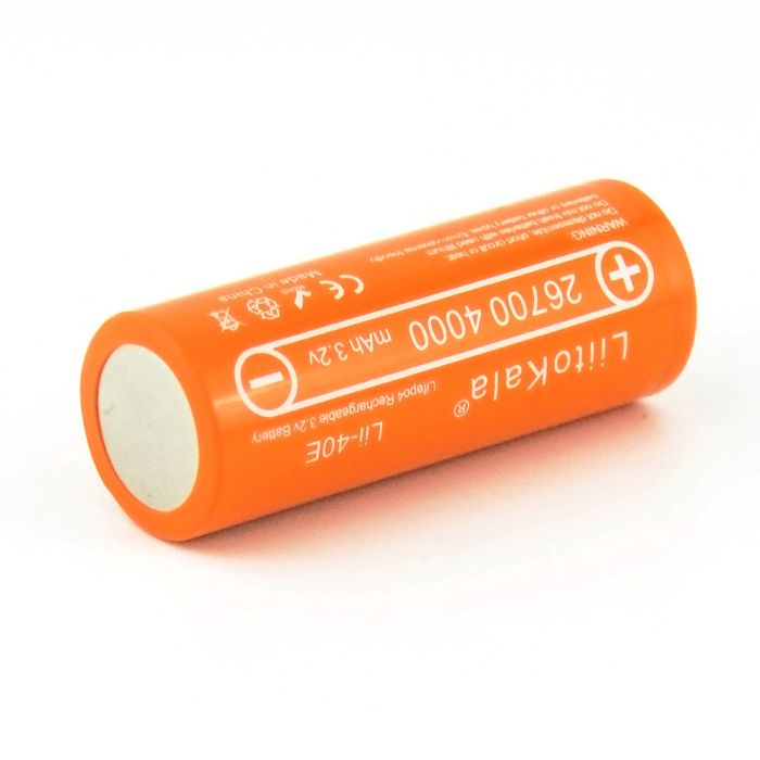 Аккумулятор LiitoKala Lii-40E 26700 / LiFePO4 / 12А / 3,2В / 4000 mАh / плоский контакт / Original