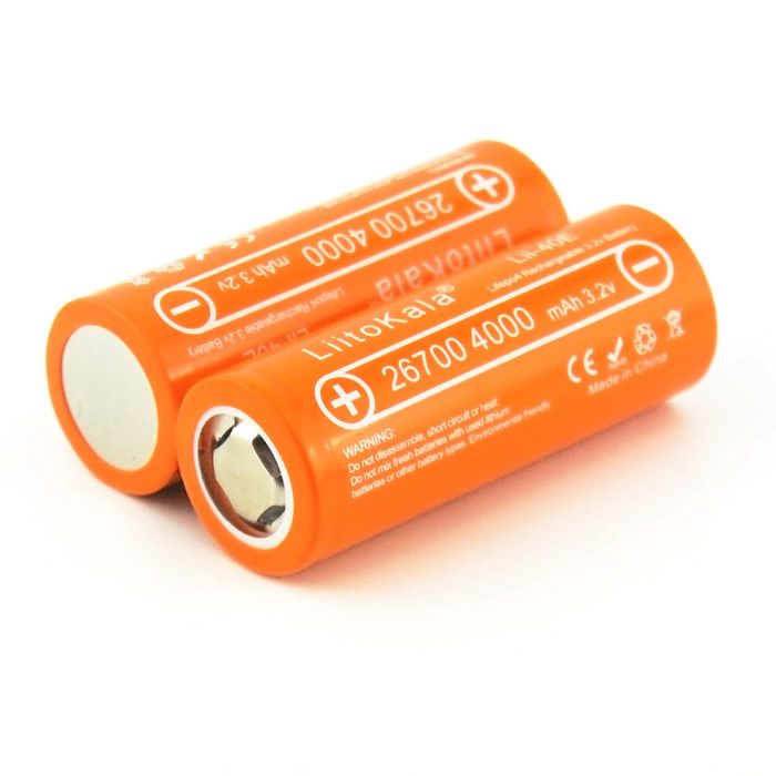 Аккумулятор LiitoKala Lii-40E 26700 / LiFePO4 / 12А / 3,2В / 4000 mАh / плоский контакт / Original