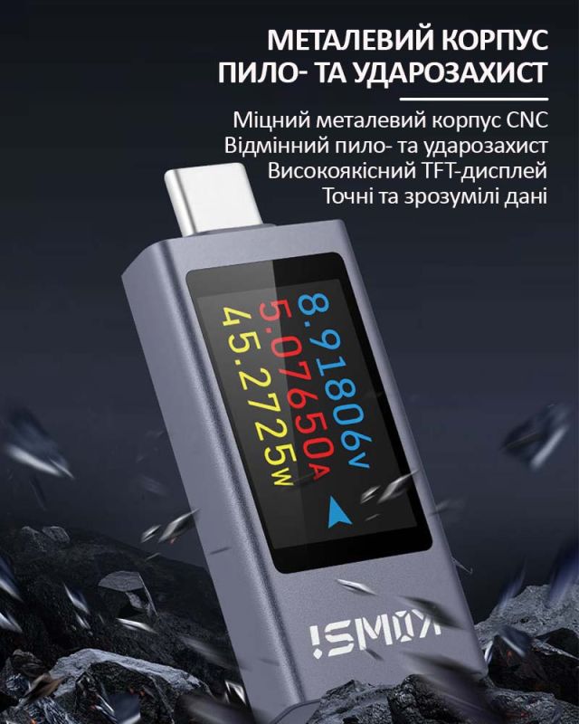 Багатофункціональний USB тестер KOWSI KWS-2303C Type-C / ударостійкий / QC3.0 / 4-30V / 12A