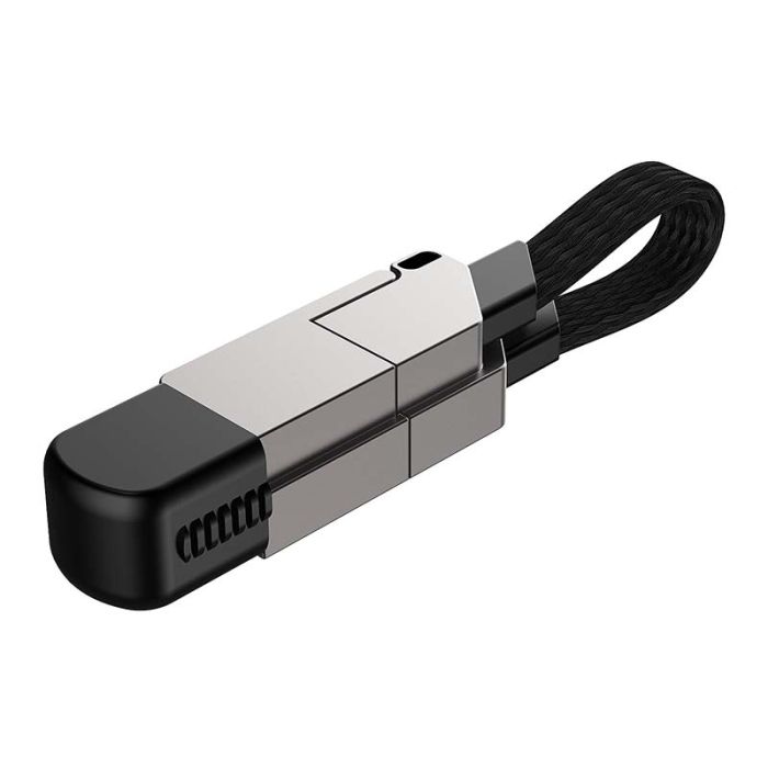 Кабель Type-C to Type-C с переходниками USB + Lightning / 4 в 1 / QC3.0 PD / 60W / 15cm Black