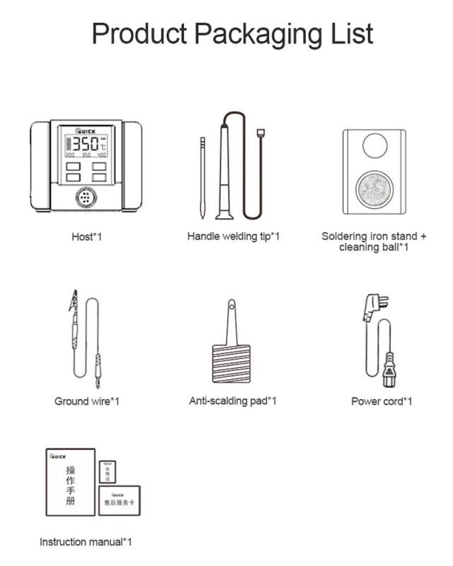 Паяльна станція Quick TS11 Smart / 100-450°C / LCD / 3 канали пам'яті / 90 Вт
