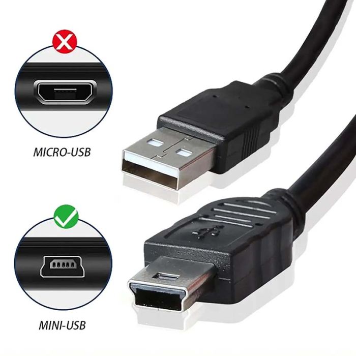 Кабель USB 2.0 - mini USB (AM/Mini 5 pin) Черный 0.3м