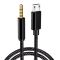 Кабель AUX Micro-USB на 3.5мм (папа-папа) аудио переходник в оплетке 1.5м Черный