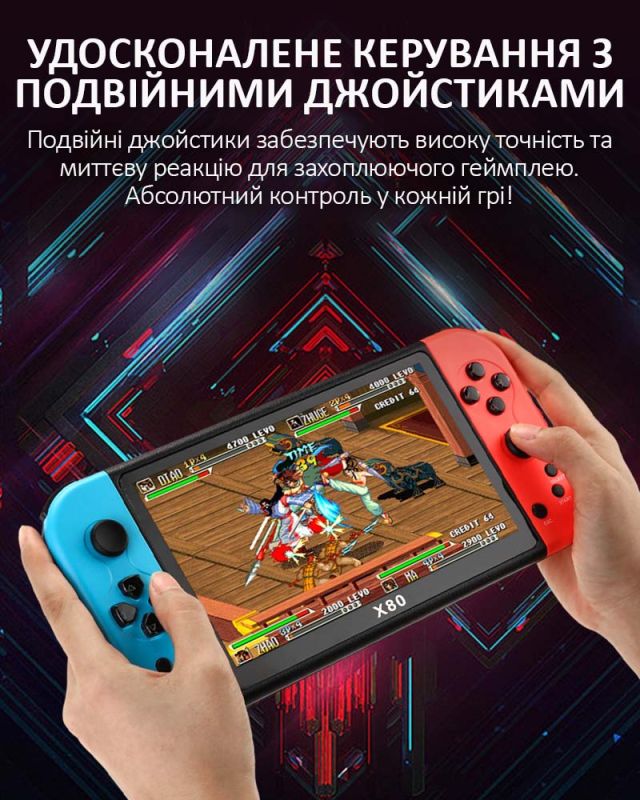 Портативная игровая приставка X80 / PSP / 7 '' / 16 ГБ / 20000 игр / HD TV выход Blue Red