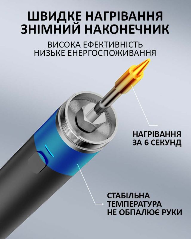 Паяльний набір портативний паяльник / жала 3 шт. / килимок / припій / флюс / USB 5В / 8 Вт / в пеналі