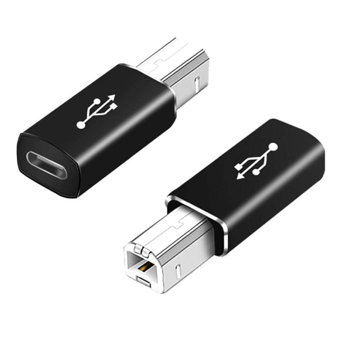 Перехідник адаптер USB Type-C на USB-B 2.0 для принтера, сканера, синтезатора / чорний