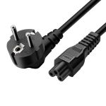 Кабель живлення Schuko PC-186 CEE 7/7 - IEC C5 для ноутбука / 0.75мм / 1.5м