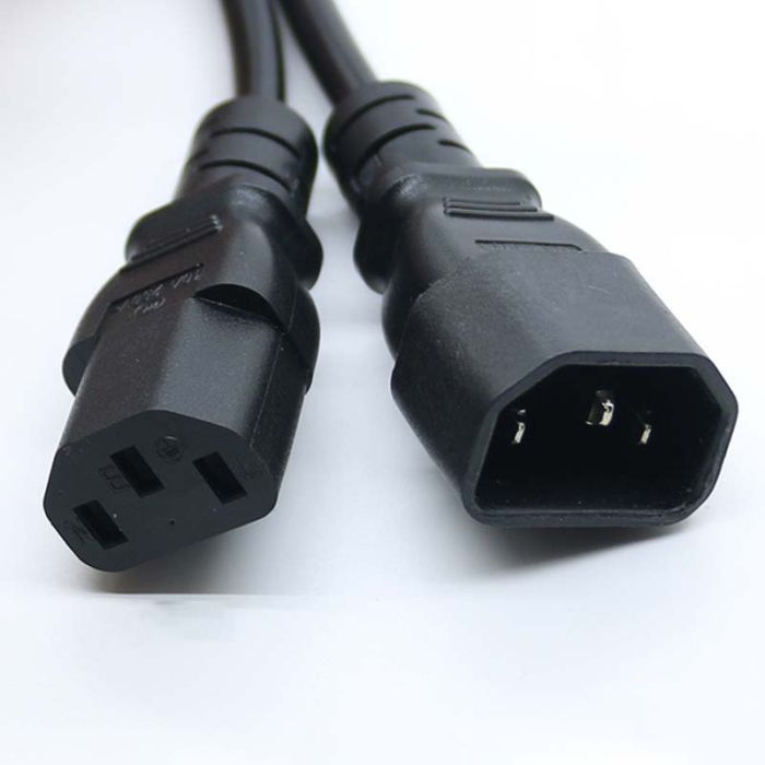 Кабель живлення вторинний XP-459 IEC C13 - C14 / для ДБЖ UPS / 1.5мм / 1.5м