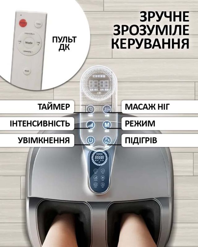 Масажер для ніг та ступнів JB-508 8D електричний, роликовий, з підігрівом, лімфодренажний Gold