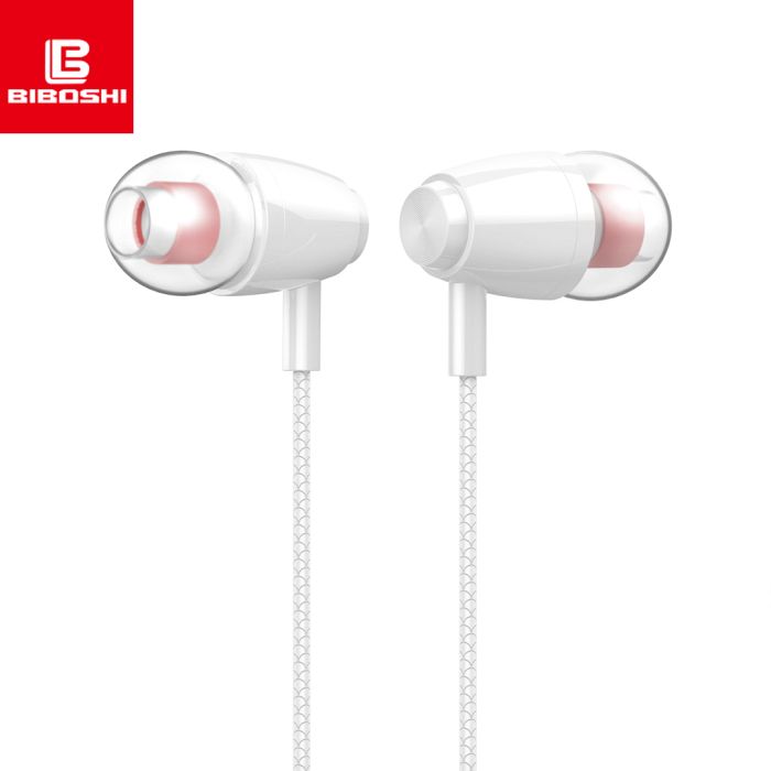 Наушники вакуумные Biboshi M58 белые / 3.5 мм / микрофон
