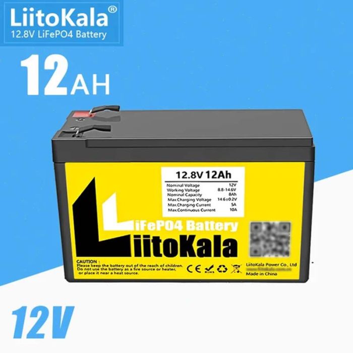 Акумуляторна батарея LiitoKala LiFePO4 12.8V / 12Ah (153,6Wh) / 151*65*98mm / 1.4kg