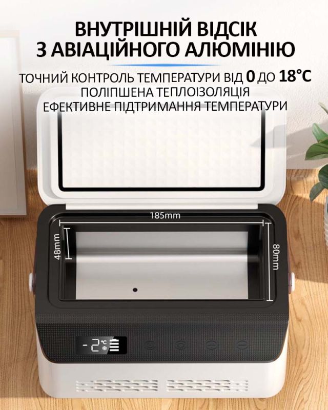 Медичний портативний міні холодильник Coolbox для ліків, інсуліну / сумка / USB / 220V / 2xАКБ 10400mAh