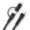 Кабель Type-C to Type-C с переходником Lightning / 2 в 1 / QC3.0 PD / 60W / 1м  Черный
