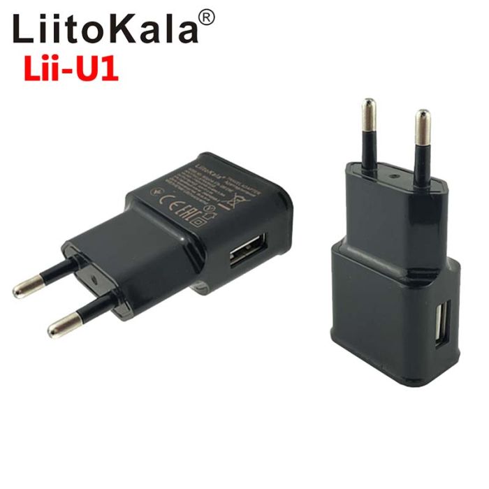 Мережевий зарядний пристрій LiitoKala Lii-U1 / 1xUSB / 5V 2A / 10W Black