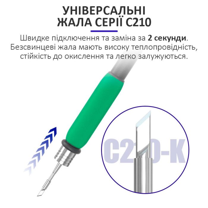 Паяльна станція прецизійна Sunshine GVM T210S / паяльник JBC C210 / 150-480°C / Max 120 Вт