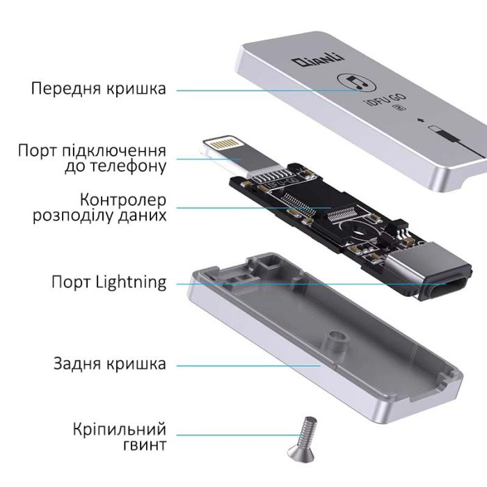 Адаптер QianLi iDFU GO 2 для автовключення режиму DFU в iPhone, iPad, Lightning
