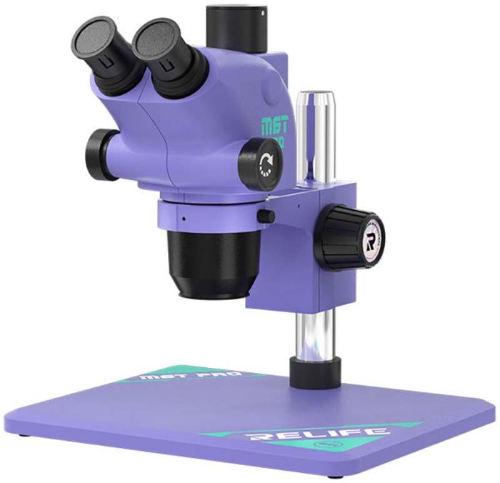 Микроскоп тринокулярный Relife RL-M6T Pro-B11 / 6.5X-65X / CTV 0,5X / подсветка / Фиолетовый