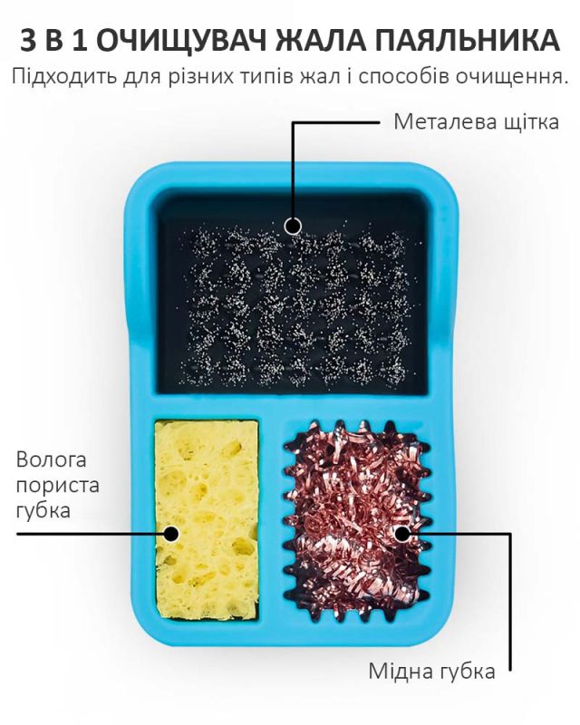 Силиконовый бокс TELIJIA TE-717 для очистки жала паяльника 78*52мм Black