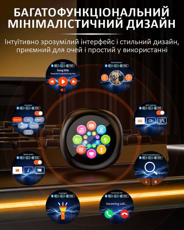 Наушники беспроводные LX-30 TWS Earbuds с LED дисплеем, Bluetooth 5.4, ANC + ENC, 300mAh Black