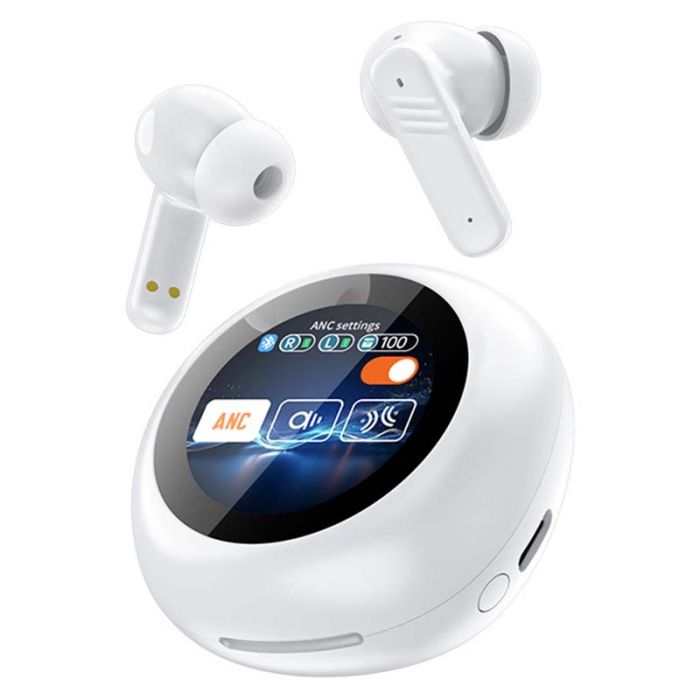 Навушники бездротові LX-30 TWS Earbuds з LED дисплеєм, Bluetooth 5.4, ANC + ENC, 300mAh White