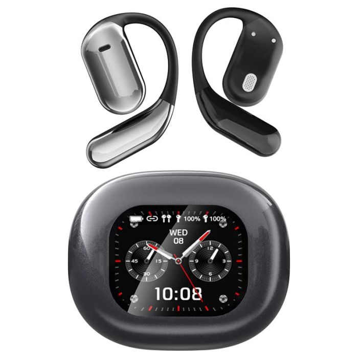 Наушники беспроводные Q16 Pro TWS Earbuds с LED дисплеем, Bluetooth 5.4, ENC, 500mAh Black