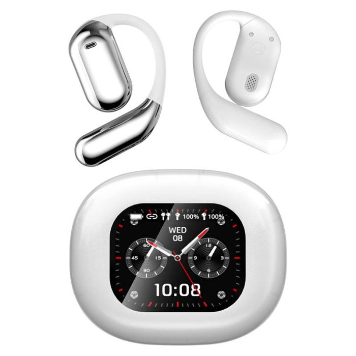 Наушники беспроводные Q16 Pro TWS Earbuds с LED дисплеем, Bluetooth 5.4, ENC, 500mAh White