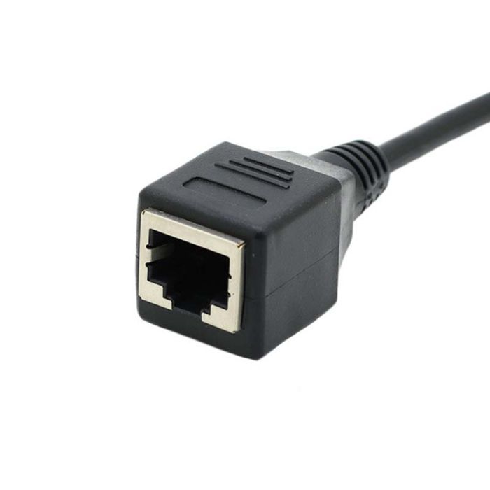 Удлинитель сетевого кабеля RJ45 Ethernet (папа-мама) экранированный Черный 1м