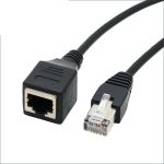 Удлинитель сетевого кабеля RJ45 Ethernet (папа-мама) экранированный Черный 1.5м
