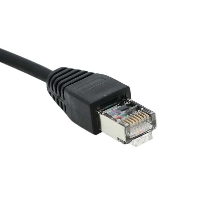 Удлинитель сетевого кабеля RJ45 Ethernet (папа-мама) экранированный Черный 2м