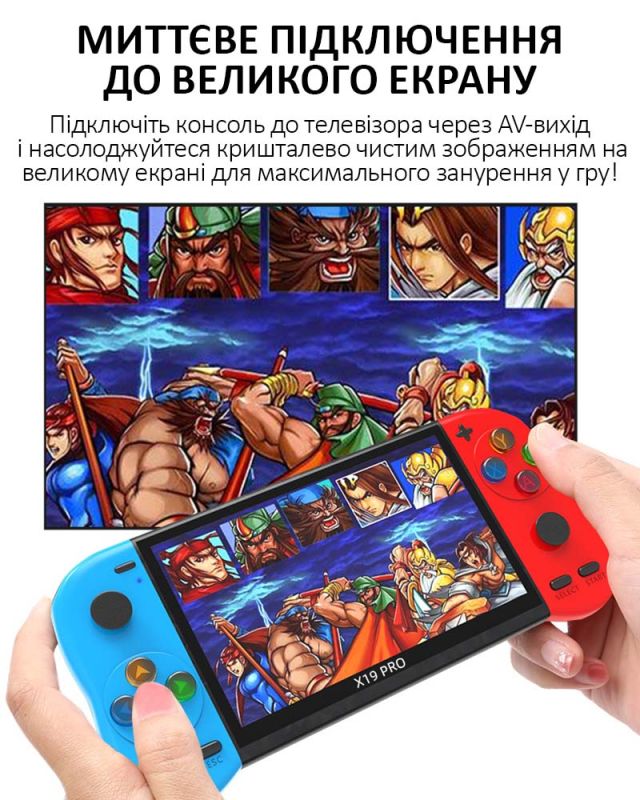 Портативная игровая приставка X19 Pro / 5.1'' / 8Gb / 6800+ ретро игры / подключение к TV / 1500mAh