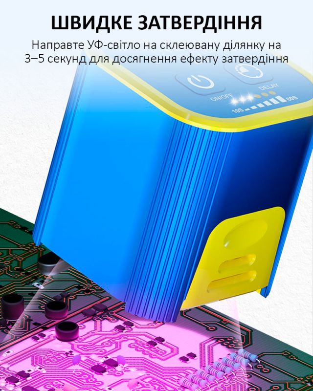 Ультрафіолетова лампа Mechanic L1 / для сушки клею, лаку / USB Type-C 5V / 7W