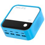 Быстрое зарядное устройство Relife Q2 GaN / 4xUSB QC / 4xType-C PD / RGB подсветка / 120W Blue