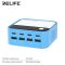 Швидкий зарядний пристрій Relife Q2 GaN / 4xUSB QC / 4xType-C PD / RGB підсвітка / 120W Blue