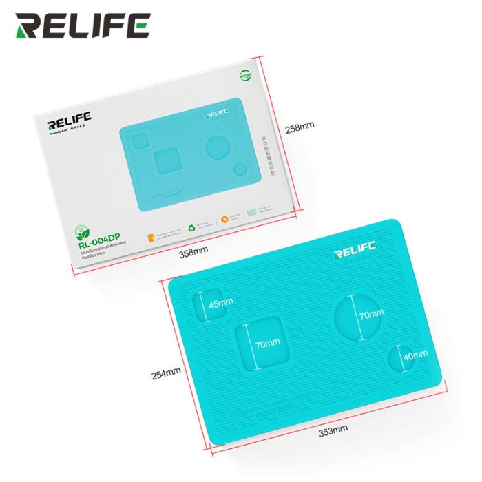 Килимок силіконовий RELIFE RL-004DP для поклейки скла, плівки, з вирізами для камери, великий 353*254мм