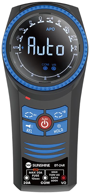 Мультиметр цифровий Sunshine DT-24R / АВТО режим / NCV / Hold / струм до 20A