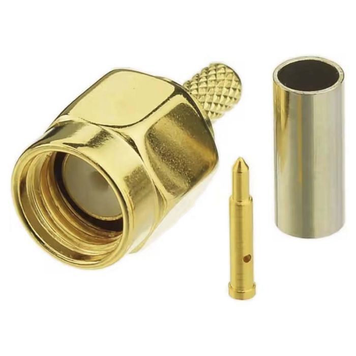 Разъем SMA male прямой SMA-J-1.5 пайка, обжим для кабелей RG-316, RG-174, RG-178