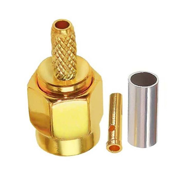 Разъем RP-SMA male прямой RP-SMA-J-1.5 пайка, обжим для кабелей RG-316, RG-174, RG-178