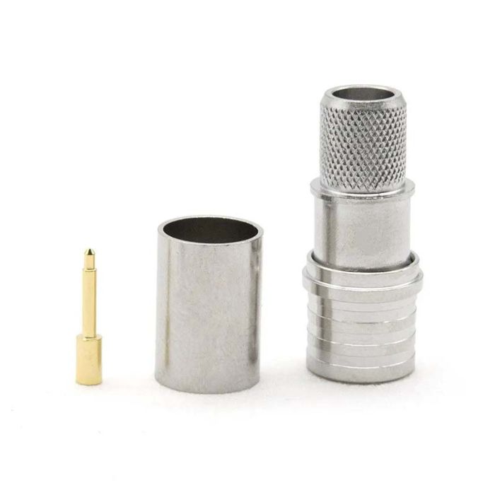Разъем коннектор QMA male (папа) обжимной для кабеля 5D-FB RG6 RG5 LMR300 RG304 РК-75