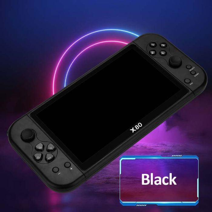 Портативная игровая приставка X80 / PSP / 7 '' / 16 ГБ / 20000 игр / HD TV выход Black