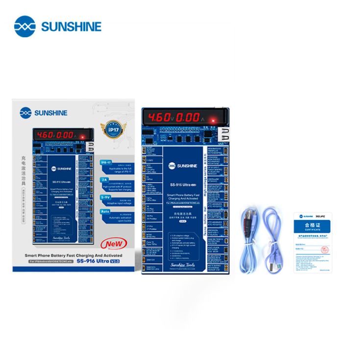 Активатор аккумуляторов Sunshine SS-916 Ultra v3.0 для iPhone 8 - 17 Pro Max / Samsung / Huawei / Xiaomi