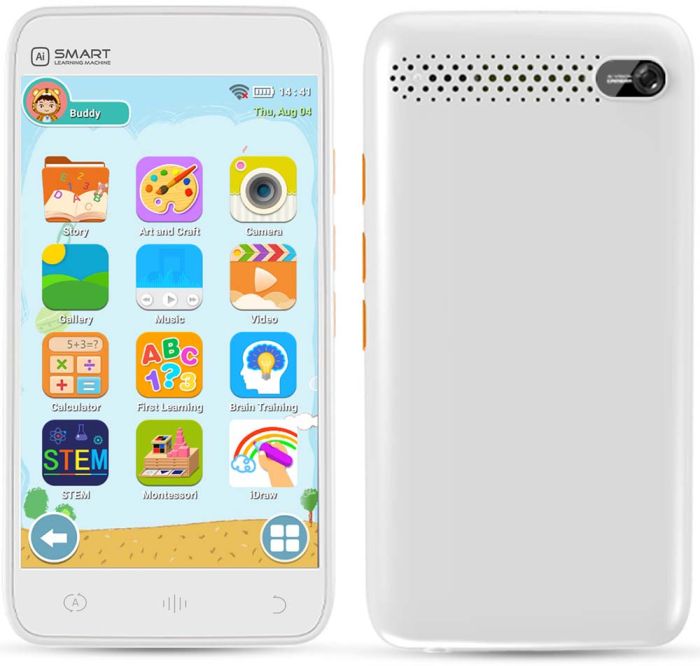 Детский интерактивный смартфон AI Smart D9 / без СИМ карты / Android / WI-FI / Bluetooth / White