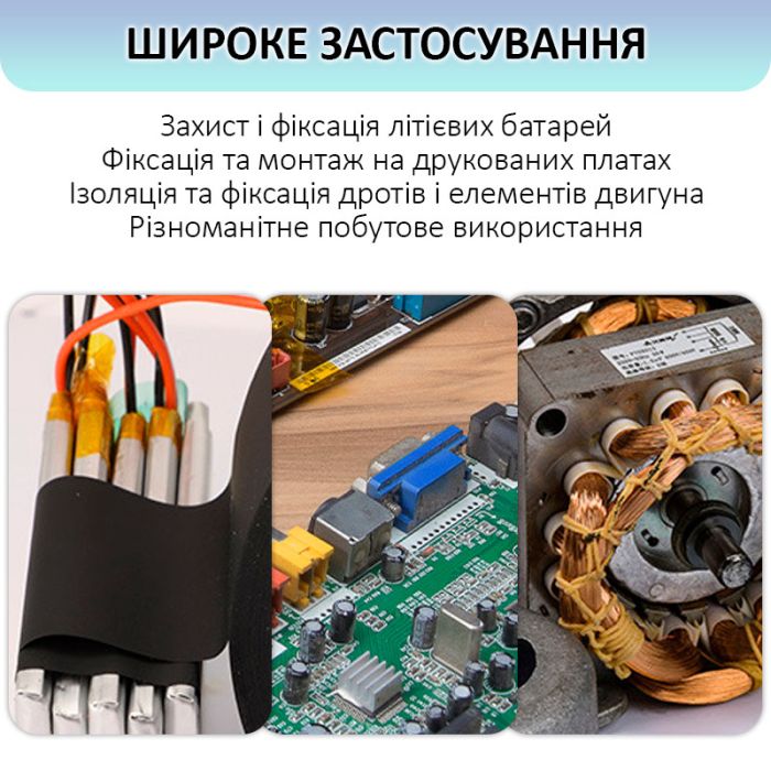 Термостойкий скотч PET черный / 150°C Max / толщина 0.05 мм / длина 33 м / ширина 20 мм