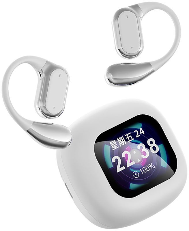 Наушники беспроводные Q18 TWS Earbuds с LED дисплеем, Bluetooth 5.4, ENC, 300mAh White