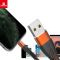 Кабель Biboshi A18 USB - Lightning 1m 3A black - orange
