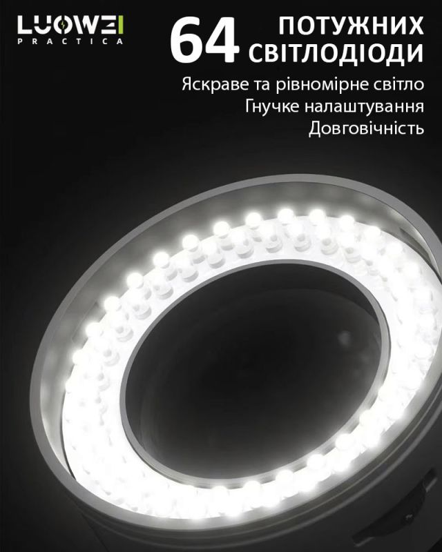 Подсветка для микроскопа LUOWEI LW-LS02 светодиодная / поляризационная / USB / 64 диода